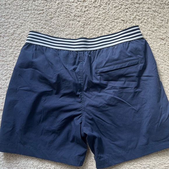 Ron Dorff Navy Blue Men's Swim Shorts with Striped Waistband - Picture 5 of 7